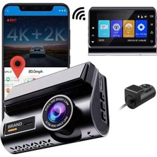Asitan 4K + 2k Çift Kameralı Dash Cam | Gps Konum ve Hız Takibi | Wi-Fi Bağlantılı Süper Gece Görü