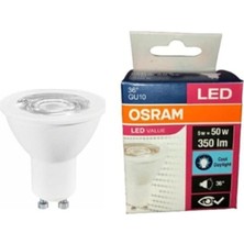 Asitan LED Spot Ampul, 4,5W, GU10 Duylu, Beyaz Işık, 10 Adet