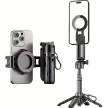 Asitan P15 Mini C Magesafe Uyumlu Selfie Çubuğu Tripod Bluetooth Uzaktan Kumandalı 360' Dönebilen Çok