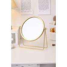 Asitan Masaüstü Gold 15 cm Tek Taraflı Yuvarlak Dönen Metal Masa Aynası CIN714GLD