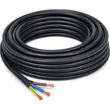 Asitan 3x2,5 mm Cca Ttr Siyah Renk Kauçuk Topraklı Seyyar Elektrik Kablosu (10 Metre)