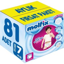 Asitan Molfix Külot Bebek Bezi Beden 7 (19+ Kg) Xx Large, 81 Adet Aylık Fırsat Paketi