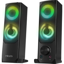 Asitan MD-S102 2.0 3WX2CH Rgb Ledli Siyah USB Soundbar Hoparlör