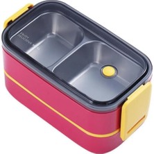 Asitan ml Iki Kat Üç Bölme Paslanmaz Çelik Lunch Box Yeni Nesil Sefer Tası - Kaşıkçatallı -1400462
