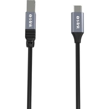 Asitan S-Link SL-U2004 Type-C To Usb-B Yazıcı Kablosu, 1.5 Metre USB C Metal Başlıklı Siyah Printer Ka