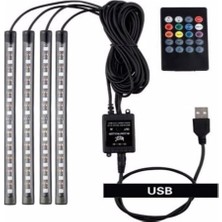 Asitan USB Girişli Rgb Ayak Altı LED Sese Duyarlı LED Müziğe Duyarlı 12 LED