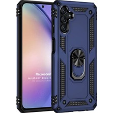 Asitan A55 Için Kılıf Military Ring Holder Lacivert Galaxy A55 ile Uyumlu Kılıf - Lacivert