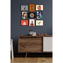 Asitan Çerçevesiz Çerçeve Görünümlü 9 Parça Mdf Tablo Seti Çoklu Baskı Seti Mdf Baskı Özc-Mdf9