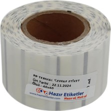 Asitan Pp Şeffaf Termal Rulo Etiket 40MM x 40MM Çap Ruloda 500 Adet