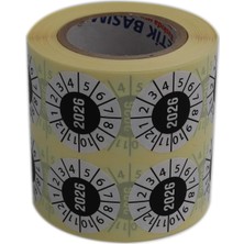 Asitan Hazır Etiketler , Hazır Al Hızlı Al Vellum Tarih Seçme Etiketi 30MM x 30MM Ruloda 1000 Adet (Be