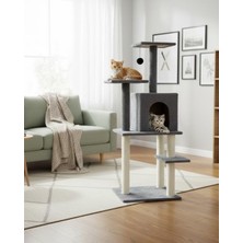 Asitan Pet Double Step Kedi Tırmalama Evi, Kedi Ağacı ve Oyun Platformu, Jüt Ipli Tırmalama Direkli