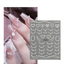 Asitan Fontenay Tırnak Sticker Protez Tırnak Kalıcı Oje Süsleme, Nail Art Sticker X1-N01 Renkli