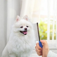 Asitan Bakgelal Tüy Açıcı Kedi Köpek Tarağı Tek Taraflı Metal Dişli Evcil Hayvan Bakım Fırçası