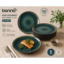 Asitan Bonna Mar Gourmet Düz Tabak 27 Cm, 6'li Set, Porselen, Iç Mekan Kullanımı Için