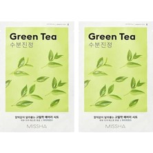 Asitan Yeşil Çay Özlü Nemlendirici Yaprak Maske (1AD) Airy Fit Sheet Mask Green Tea 2li Paket