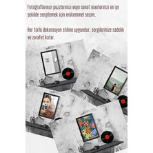 Asitan 21LIK Puzzle Poster Resim Çerçevesi Pvcli Postersiz Resimsiz Çerçeve (Eskitme Gri, 34X48)