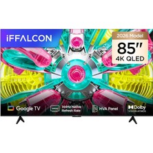 Asitan Iffalcon 85U75A 85 Inç Smart Tv 4K QLED Renkli Quantum Crystal Hdr 10+ Gaming Google Tv, 144Hz Do�