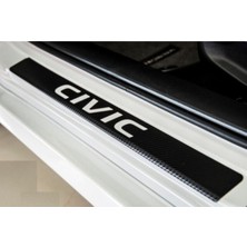 Asitan Civic Carbon Fiber Kapı Eşiği Yazısı Sticker Boya Koruma, L158