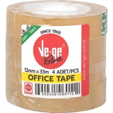 Asitan Ve-Ge Selefon Bant Office Tape, 12MM x 33M, 4 Adet