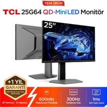 Asitan 25G64 Gaming Monitörü 25 1ms 300Hz Fhd Qd-Mini LED Fps Oyuncu Monitörü (Freesync Premium)