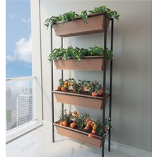 Asitan Sandra Siyah Metal Balkon Saksılık & Çiçeklik Siyah