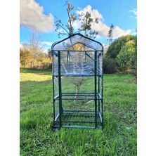 Asitan Gardener 16030 3 Katlı Tekerlekli Portatif Şeffaf Bahçe Serası - 69CM x 49CM x 127CM