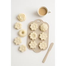 Asitan Silikon Kek ve Çikolata Kalıbı 6'li Krem Renk Pasta Tatlı Muffin Kalıbı