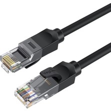 Asitan Saf Bakır Metal Konnektör Ethernet Kablosu Siyah 2 Metre
