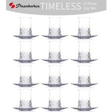 Asitan Paşabahçe Timeless Çay Bardağı ve Çay Tabağı Seti 12 Kişilik 24 Parça