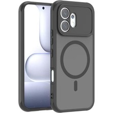 Asitan Ottonova Honor 600 Için Kamera Korumalı Manyetik Şarj Özellikli Şeffaf Tunex Kapak Siyah