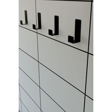 Asitan Siyah 4'lü Yapışkanlı Askılık Kapı Arkası Bornoz Askısı Banyo Mutfak Havlu Askısı MT75SD