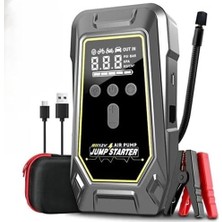 Asitan Tank Model Şarjlı 12.000 Mah Taşınabilir Çanta Araç Akü Takviye Cihazı Işıklı Hava Kompre