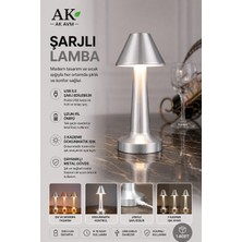 Ak Avm Şarjlı Dokunmatik Gece Lambası 3 Renkli Dekoratif Masa Lambası