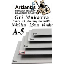 Asitan A5 Mukavva Gri 2.5 mm 10 Adet 1 Paket 14,8X21 cm A-5 Mukavva 2,5 mm Kalınlığında A-5 Mukavva