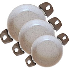 Asitan Gülsan Safran 3 Parça Granit Tava Seti, Bej, 18-22 cm