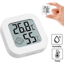 Asitan 2 Adet Digital LCD Termometre - Akıllı Sıcaklık ve Nem Ölçer - Beyaz - Anlık Takip Özelliği