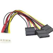 Asitan 8549 Kasa Içi 3 Port Ide Molex Sata Power HDD 4 Pin Güç Kablosu 4pin Molex Erkek/ 3x 15PIN Sata D