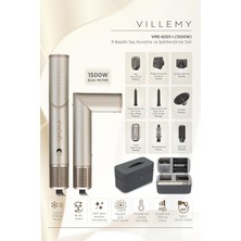 Asitan 9'u 1 Arada Saç Kurutma ve Şekillendirme Seti, 1500W Bldc Motor, Negatif Iyon, Self-Clean