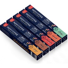 Asitan Coffee Kapsül Kahve 5'li Set Lungo, Italy, Risteretto, Smooth, Decaf (Nespresso Uyumlu) - 50 Adet