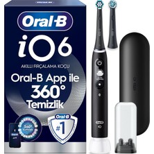 Asitan Oral-B Io6 Siyah Şarjlı/elektrikli Diş Fırçası, 2 Fırça Başlığı, Uzun Ömürlü Pil, Pre