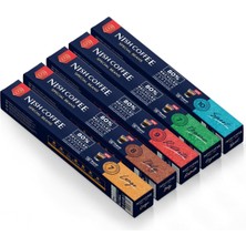Asitan Coffee Kapsül Kahve 5'li Set Lungo, Italy, Risteretto, Sport, Organik (Nespresso Uyumlu) - 50 Adet