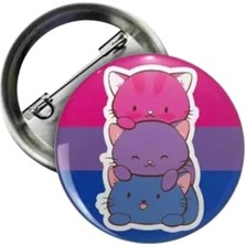 Asitan Ms Major Selection Bisexual Cats Pride Flag Buton Rozet