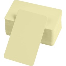 Asitan Boş Kelime Kartları 5x8 cm - 50 Adet Oval Kenarlı / Tabu &amp; Not Kartları - Sarı