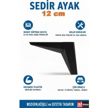 Asitan Imt Aksesuar Sedir 12 cm Koltuk Baza Dolap Tv Ünitesi Yatak Odası Konsol Ayağı Siyah
