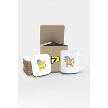 Asitan Eden Kedi Tasarımlı Baskılı Kupa Bardak Seti Eğlenceli Özel Hediye Mug