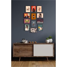 Asitan Çerçevesiz Çerçeve Görünümlü 12 Parça Mdf Tablo Seti Çoklu Baskı Seti Mdf Baskı Özc-Mdf
