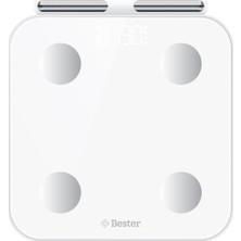 Asitan Bester BS7230 8 Elektrotlu Akıllı Tartı – Kompakt Tasarım, LED Ekran, 56 Vücut Ölçümü, Bl