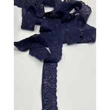 Asitan Karan Tuhafiye Likralı Dantel/esnek Dantel / 3 Metre / 3,5 cm /, Lacivert