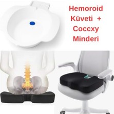 Asitan Hemoroid Küveti ve Coccyx Minderi Seti | 2'li Set, Oturma Desteği