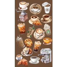 Asitan Vintage Coffee Kahve Laptop Tablet Telefon Ajanda Bullet Journal Sticker - Suya Dayanıklı Etiket